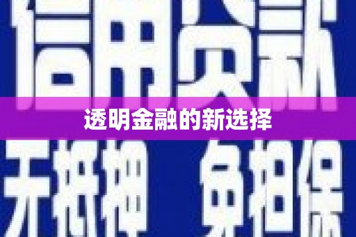 修水透明金融的新选择