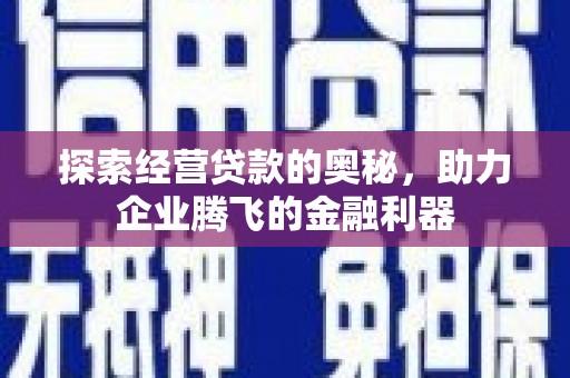 修水探索经营贷款的奥秘，助力企业腾飞的金融利器
