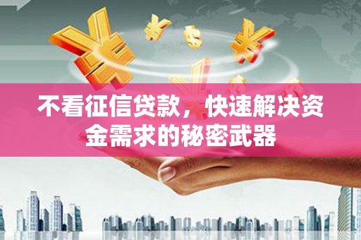 修水不看征信贷款，快速解决资金需求的秘密武器