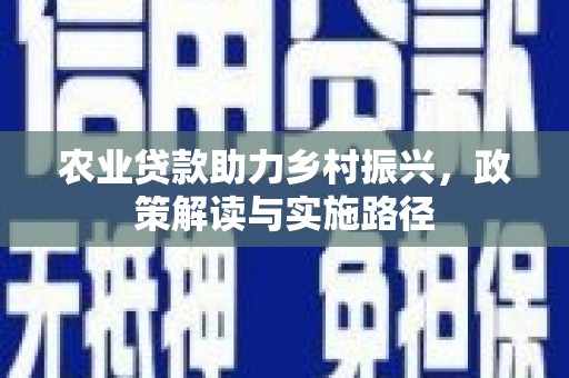修水农业贷款助力乡村振兴，政策解读与实施路径