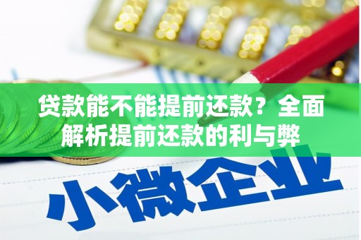 修水贷款能不能提前还款？全面解析提前还款的利与弊