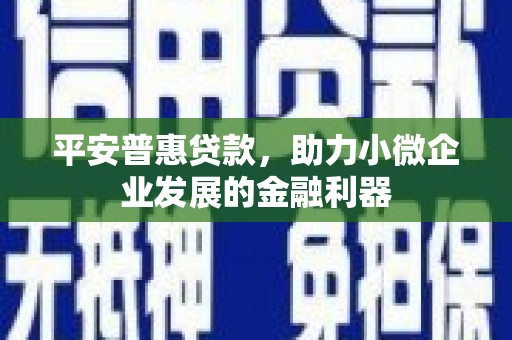 修水平安普惠贷款，助力小微企业发展的金融利器