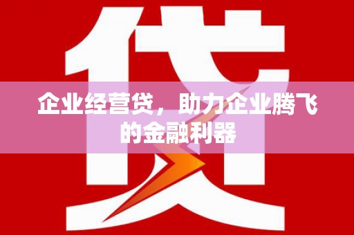 修水企业经营贷，助力企业腾飞的金融利器