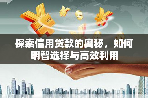 修水探索信用贷款的奥秘，如何明智选择与高效利用