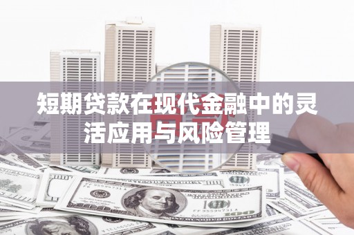 修水短期贷款在现代金融中的灵活应用与风险管理