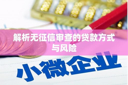 修水解析无征信审查的贷款方式与风险