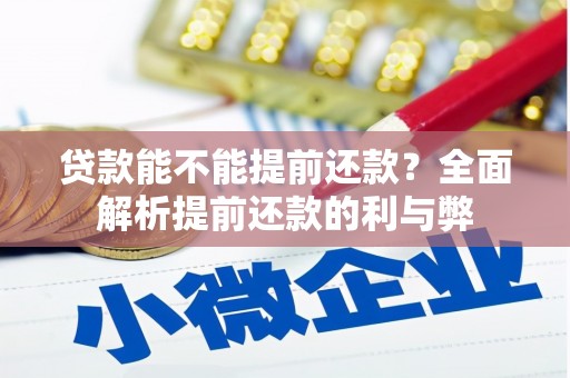 修水贷款能不能提前还款？全面解析提前还款的利与弊